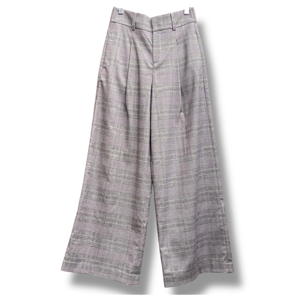 Banana Republic Wideleg Plaid Houndstooth Pleated Pant Sz-2 Academia OfficeSiren - Picture 3 of 14